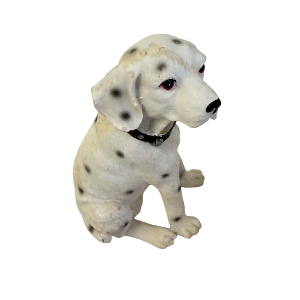 Unbranded Dalmatian Puppy Figurine Small White Black Spotted Polyresin 3in